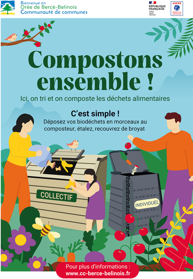 Affiche pour la promotion de la vidéo "Compostons ensemble !"