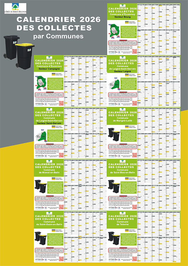 affiche des calendriers 2026 des collectes par communes