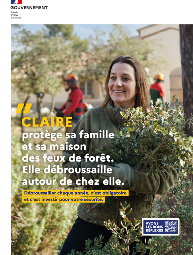 Affiche sur la campagne et l'obligation de débroussaillement