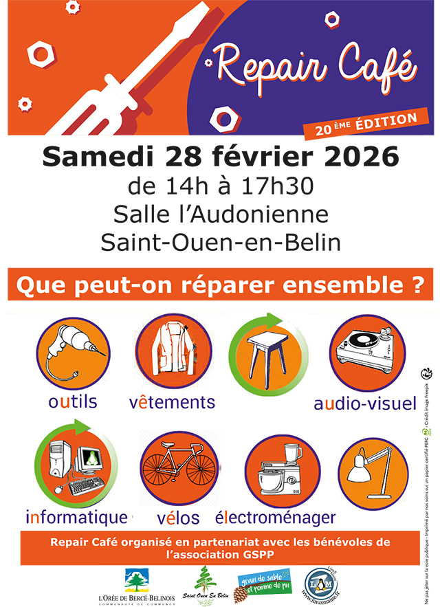affiche sur le Repair Café de février 2026-02-02-2026
