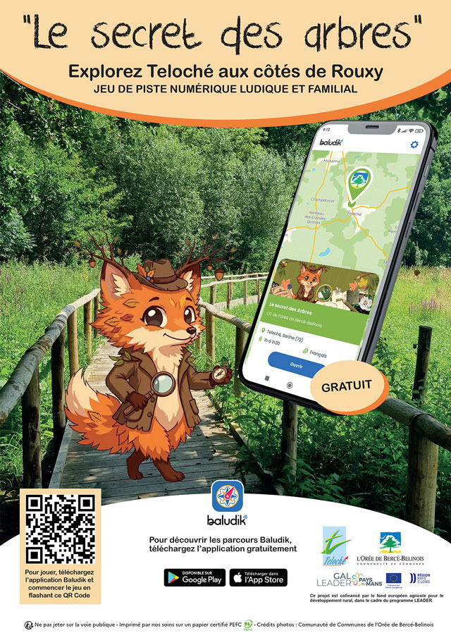 Affiche sur le parcours numérique Baludik à Teloché