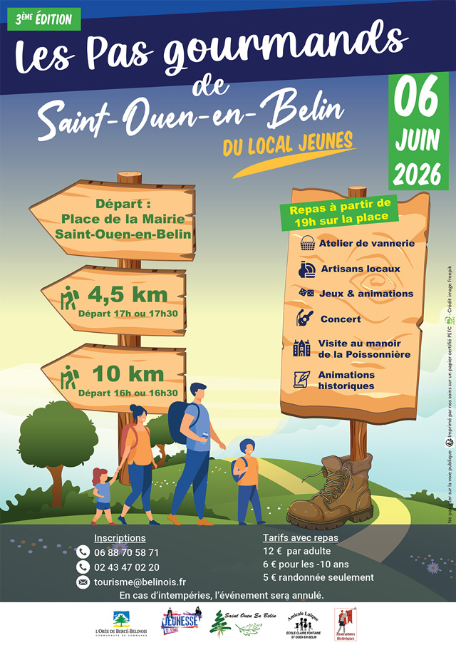 affiche sur la randonnée les pas gourmands de st-ouen en date du 06 juin 2026