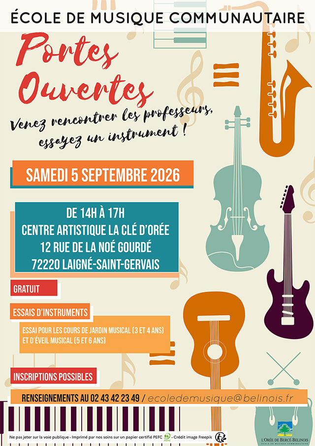 Affiche sur les portes ouvertes du samedi 5 septembre 2026