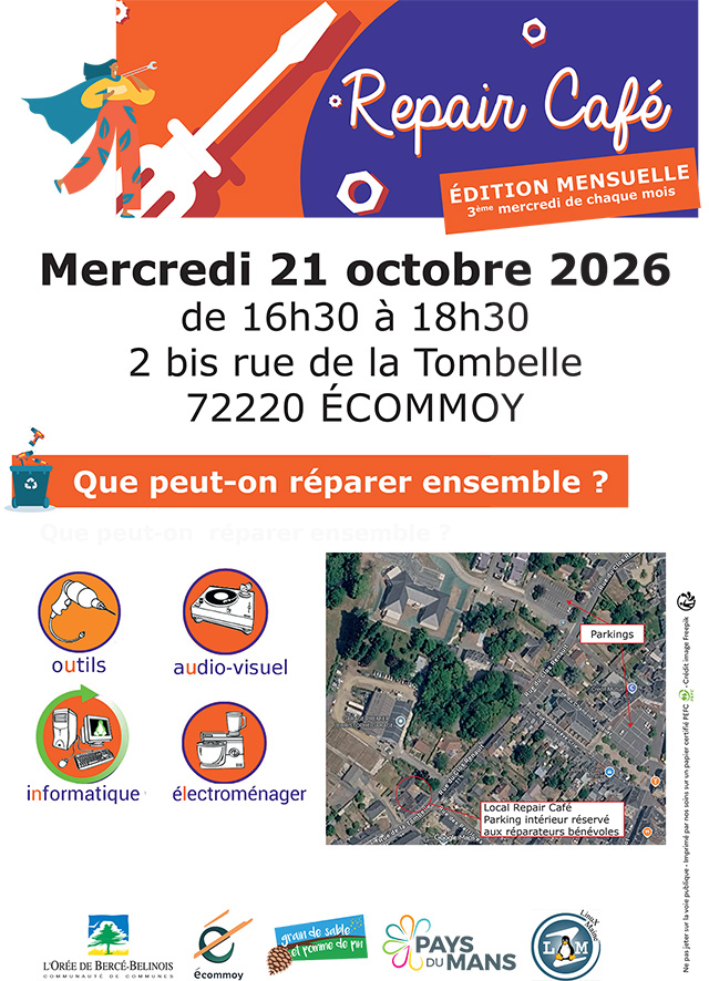 Affiche du Repaire Café mensuel d'octobre 2026 à Ecommoy